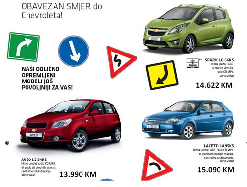 Akcija OBAVEZAN SMJER -> CHEVROLET od 17.rujna do 25.rujna