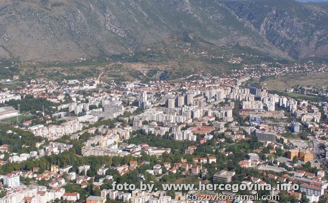Pogled sa Huma na Mostar i okolinu