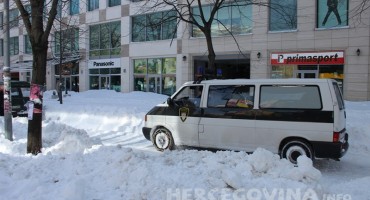 Mostar, sunce, snijeg, snijeg, Mostar