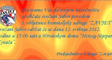 Svečani sabor povodom prve obljetnice Udruge Zavjet