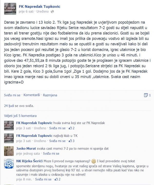 Ovo vrijedi pročitati i dva puta: Izvješće sa utakmice Napredak-Rijeka