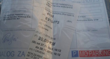 Čudo u Mostaru: Mostarka 20 minuta parkinga platila 20 KM