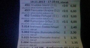 Dva pogotka mu odnijela 100.000 KM na kladionici