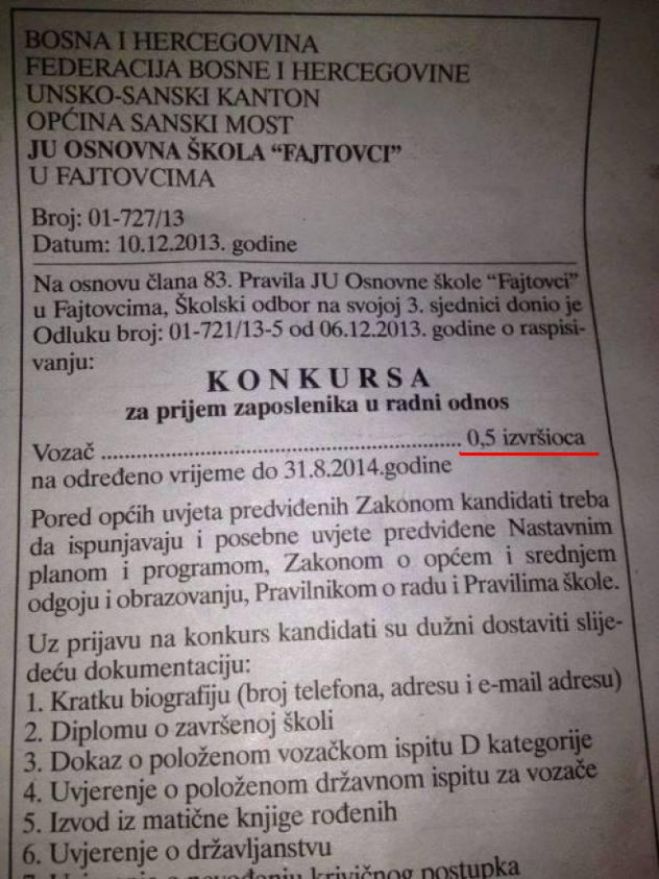 Još jedan urnebesni oglas nasmijao BiH: Traži se pola vozača!