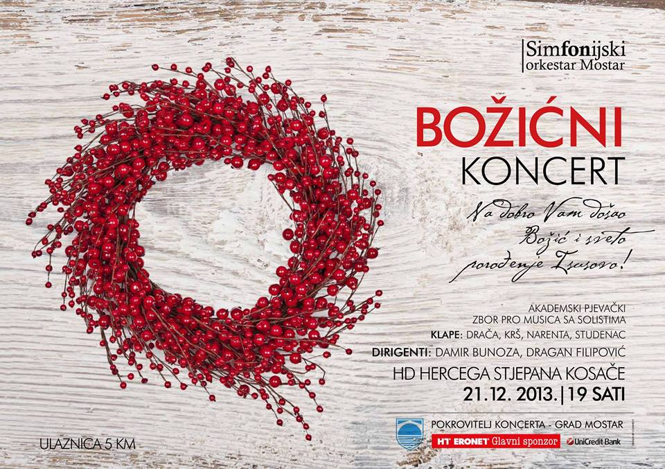 Najava: Božićni koncert Simfonijskog orkestra Mostar i Akademskog zbora Pro musica