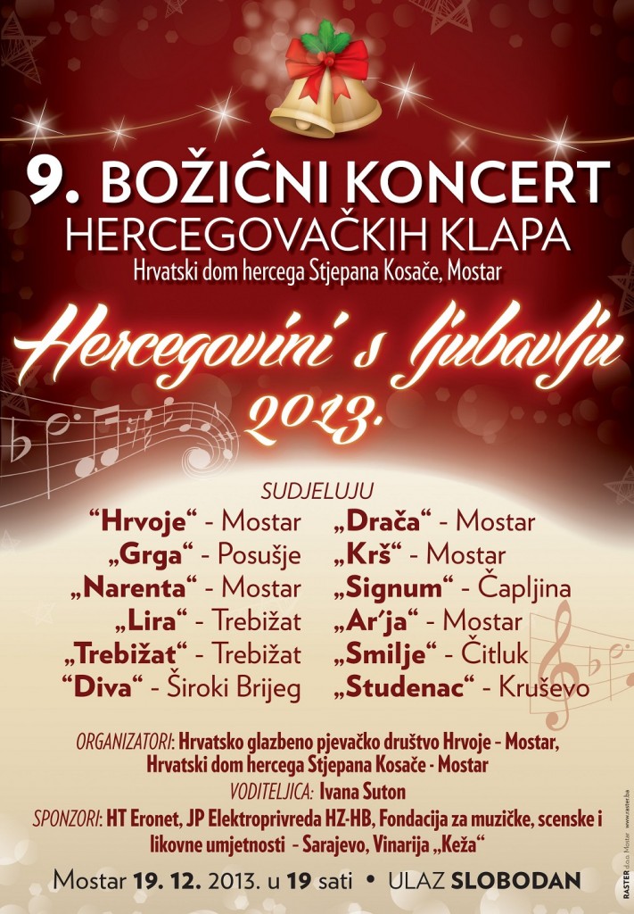 Božićni koncert klapa 19. prosinca