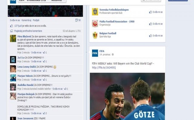 FIFA Facebook stranica puna podrške Josipu Šimuniću