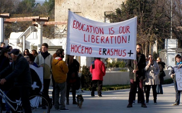 Zbog nepotpisivanja program Erasmus+ prosvjedovali studenti širom BiH