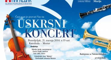 Uskrsni koncert u Mostaru u ponedjeljak, 21. travnja