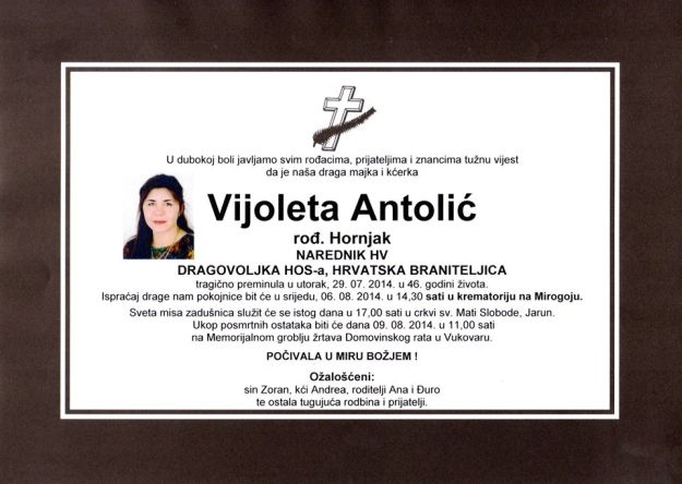 Danas je posljednji ispraćaj vukovarske heroine