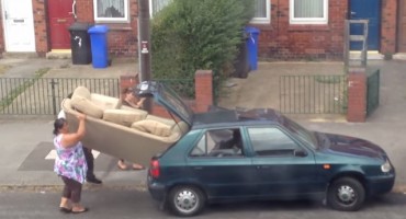 trosjed, automobil, obitelj