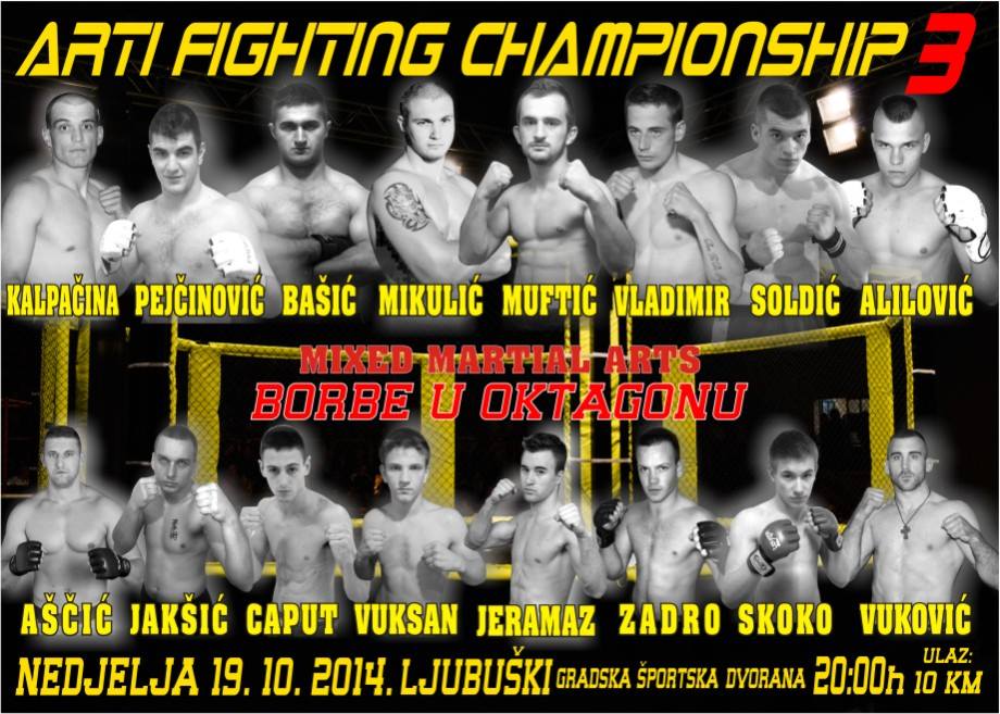 Najava: Arti fighting championship 3 u Ljubuškom 19. listopada