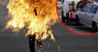 Horor u Beogradu: Zapalio rampu, sebe i dva policajca!