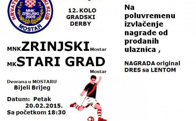MNK Zrinjski večeras dočekuje MK Stari Grad