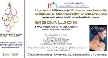 Čitluk: Predstavljanje romana 'Medaljon' autorice Anite Martinac 