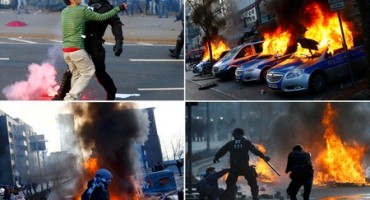 Neredi u Frankfurtu! Prosvjednici zapalili nekoliko policijskih automobila, dva policajca ozlijeđena
