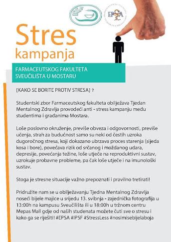 Mostar: Studenti Farmaceutskog fakulteta obilježavaju tjedan mentalnog zdravlja
