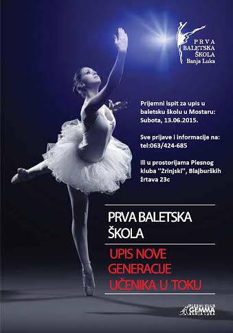 Prva osnovna baletska škola iz Banja Luke upisuje drugu generaciju balerina iz Mostara.
