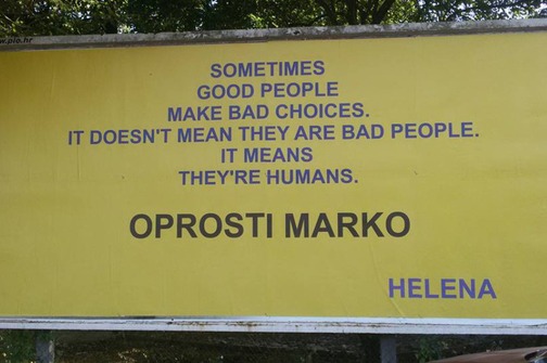 'Oprosti Marko': Zagrepčanka traži oprost - jumbo plakatom