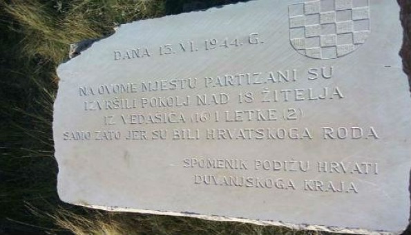 Tomislavgrad: Otkriven spomenik žrtvama partizanskih zločina