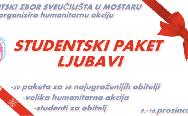 Studenti Sveučilišta u Mostaru organiziraju 'Dane darivanja'