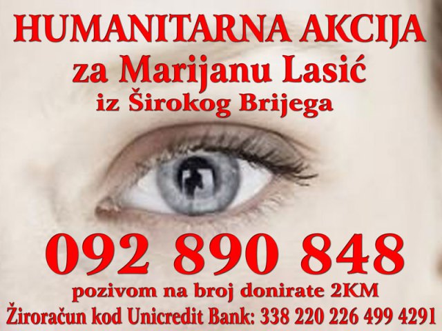 Široki Brijeg: Marija Lasić treba pomoć sviju nas, budimo dio humanog tima!