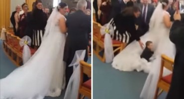 Hodala je prema oltaru kada je njezin veliki dan na trenutak zaustavio mali problem