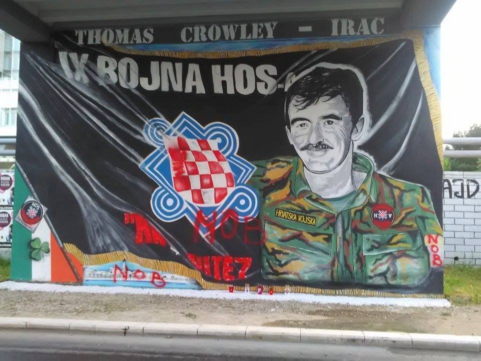 Skandalozno: Vandali išarali mural sa likom Hrvatskog časnika