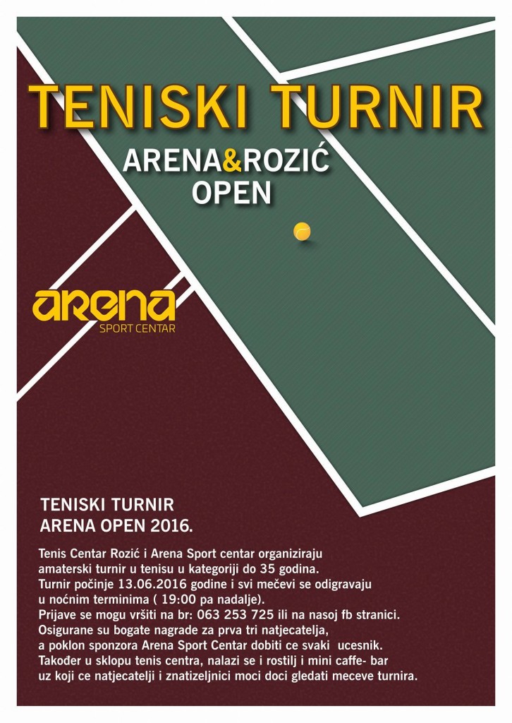 Teniski turnir: ARENA&ROZIĆ OPEN 2016.