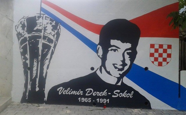 Imotski: Mural Velimiru Đereku Sokolu