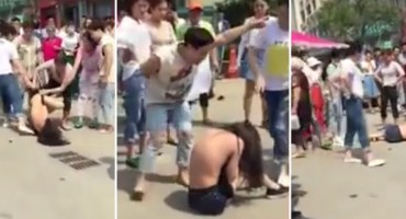 Supruga nasred ulice do gola skinula pa pretukla ljubavnicu svog muža! 