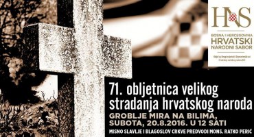 Mostar: Obilježavanje 71. obljetnice velikog stradanja hrvatskog naroda