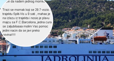 Mlada Splićanka zaljubila se na trajektu za Vis, traži se momak u plavoj majici! 