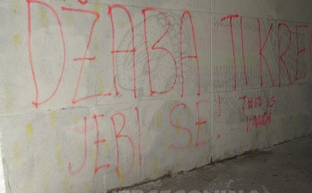 grafit, poruka, Mostar