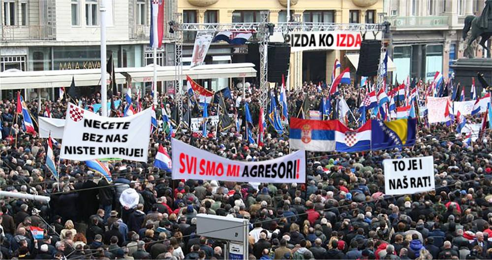 Prosvjedi u Hrvatskoj: Srbi i Bošnjaci dogovaraju rat bez nas! Nećemo to dozvoliti!