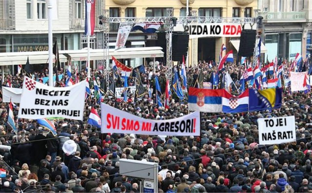 Prosvjedi u Hrvatskoj: Srbi i Bošnjaci dogovaraju rat bez nas! Nećemo to dozvoliti!