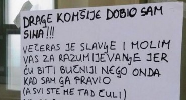 Banjolučanin nasmijao regiju: Dobio sina i ostavio susjedima poruku