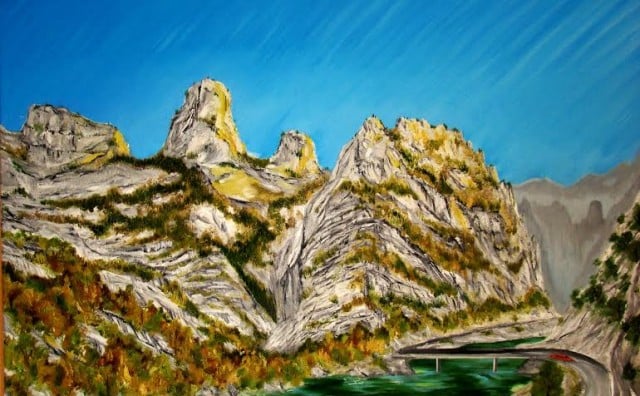 Slika Kanjon Neretve Mateja Škarice prikazana na međunarodnoj izložbi u Zadru
