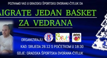 'Zaigrajmo basket za Vedrana' sutra od 18:30 sati u GŠD Čitluk 