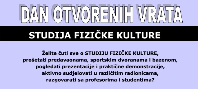FPMOZ: Dan otvorenih vrata studija Fizičke kulture