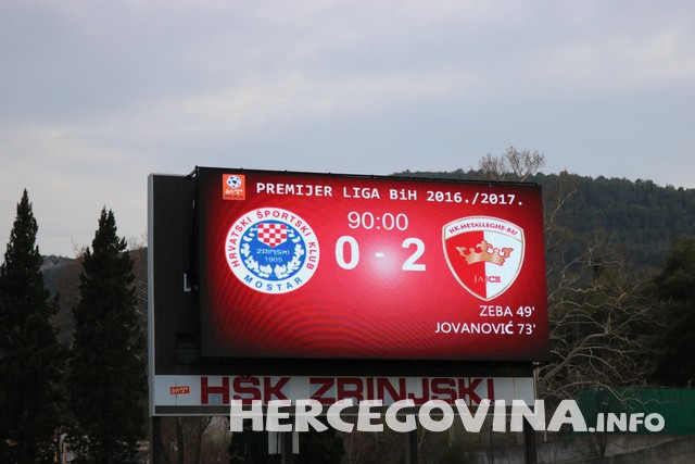 HŠK Zrinjski-NK Metalleghe 0:2