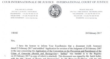 Sud u Hagu odbio zahtjev za reviziju presude po tužbi BiH protiv Srbije