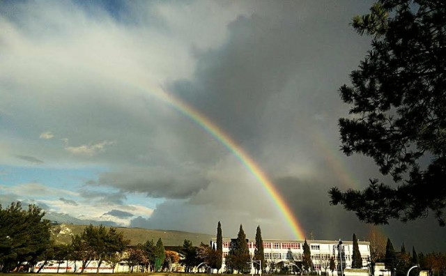 FPMOZ, duga, kiša, sunce, kampus rodoč