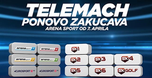 Arena sport kanali od danas i u ponudi Telemacha!