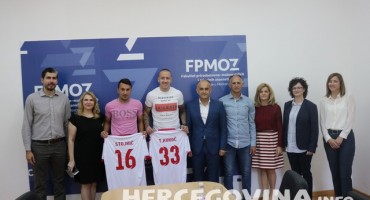 FPMOZ: Nogometaši HŠK Zrinjski Stojkić i Kukoč u posjetu fakultetu