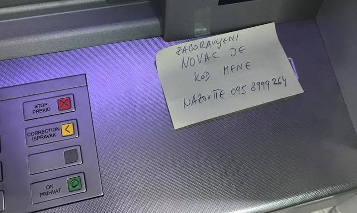 Dogodilo se u Hrvatskoj: htio vratiti novac koji je netko ostavio na bankomatu, ali nitko mu se nije javio