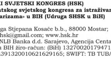 Priopćenje za javnost prilikom obilježavanja europskog dana sjećanja na žrtve svih totalitarnih i autoritarnih Režima