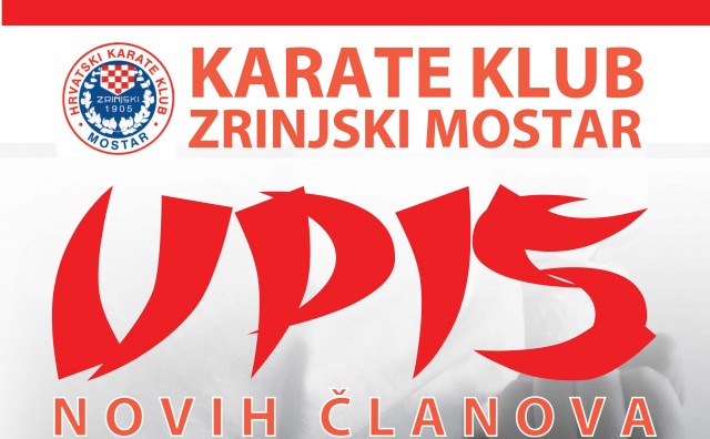 Upis novih članova karate klub Zrinjski Mostar 