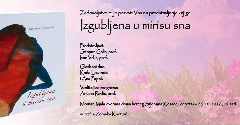Promocija knjige Izgubljena u mirisu sna autorice Zdravke Knezović