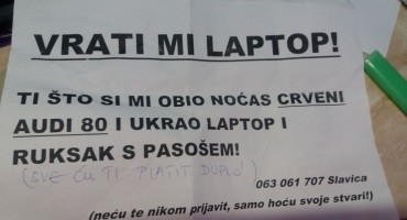 Mostarki Slavici iz vozila ukraden laptop: Drskom lopovu poslala neobičnu poruku 